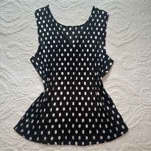 Jaipur Y2K Polka Dot Tank Top. Medium. Black and White.